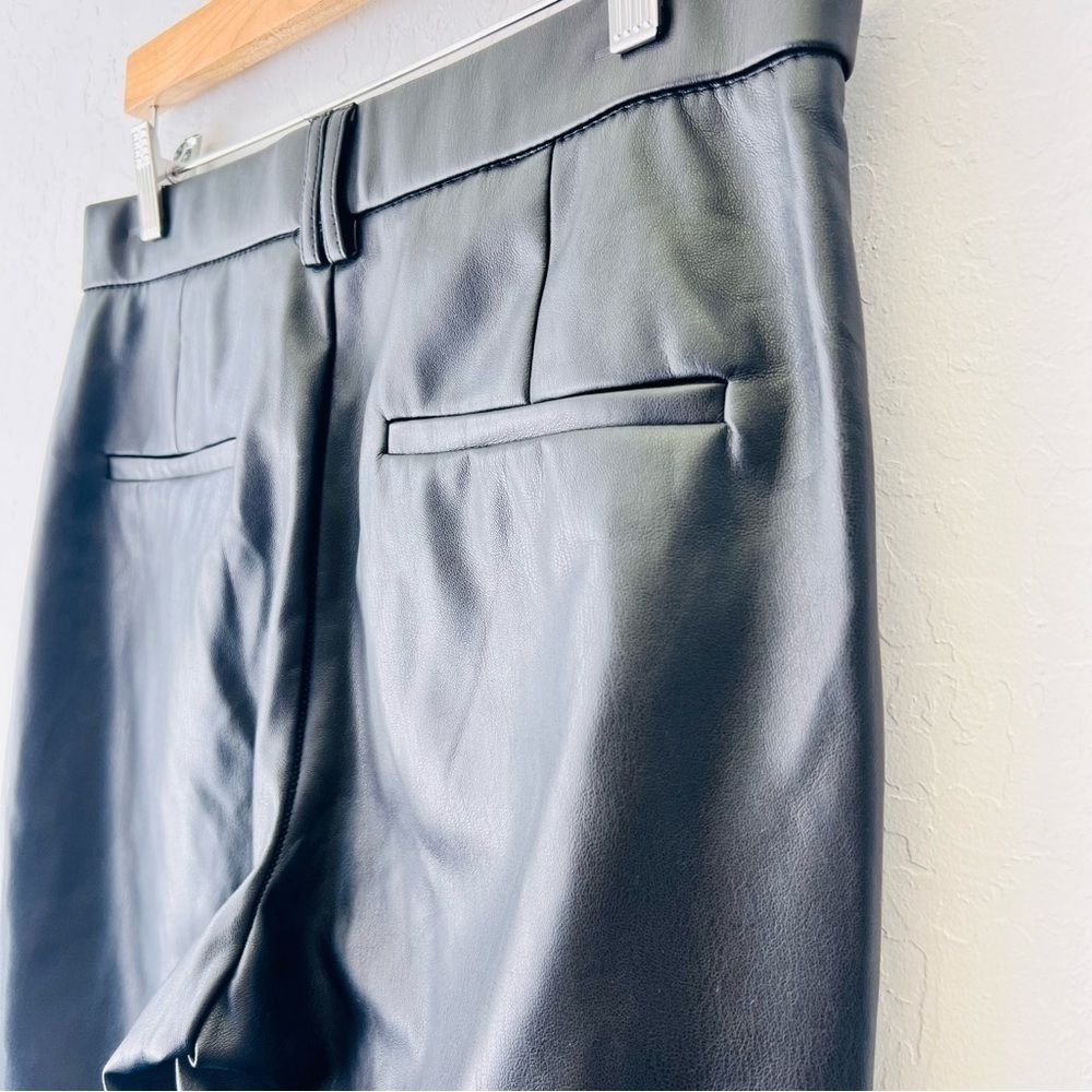 Sold Zara Vegan Leather Boot Cut Pants Large - Picture 5 of 9